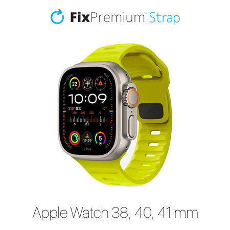 FixPremium - Řemínek Sport Silicone pro Apple Watch (38, 40 a 41mm), tartrazine