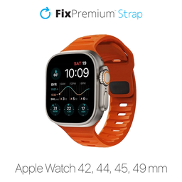 FixPremium - Řemínek Sport Silicone pro Apple Watch (42, 44, 45 a 49mm), oranžová