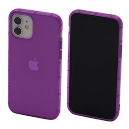 FixPremium - Pouzdro Clear pro iPhone 12 a 12 Pro, fialová