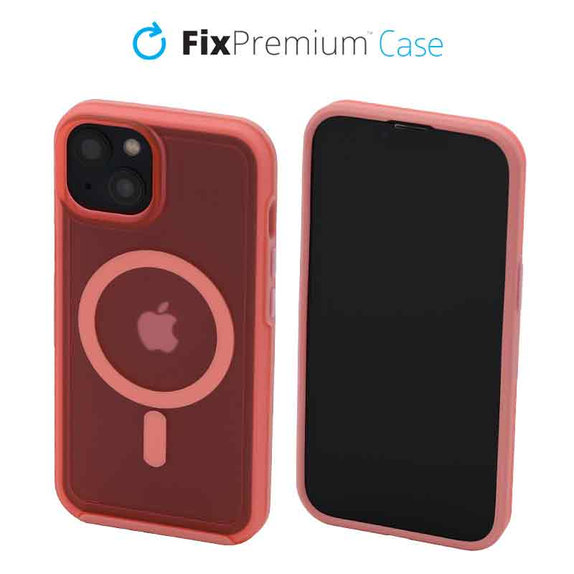 FixPremium - Pouzdro Clear s MagSafe pro iPhone 14, peach pink