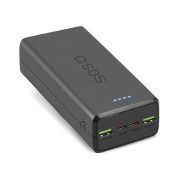 SBS - PowerBank 30 000 mAh, 2x USB-C, 2x USB PowerDelivery 20W, černá