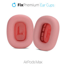 FixPremium - Náhradní Náušníky pro Apple AirPods Max (Fabric), červená