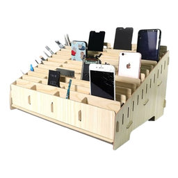 Univerzální dřevěný stojan / organizér pro 48 telefonů