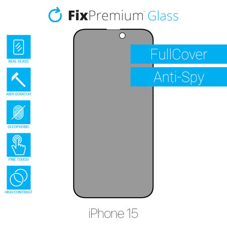 FixPremium Privacy Anti-Spy Glass - Tvrzené Sklo pro iPhone 15