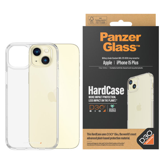 Pouzdro HardCase D3O pro iPhone 15 Plus, Transparentní, PanzerGlass