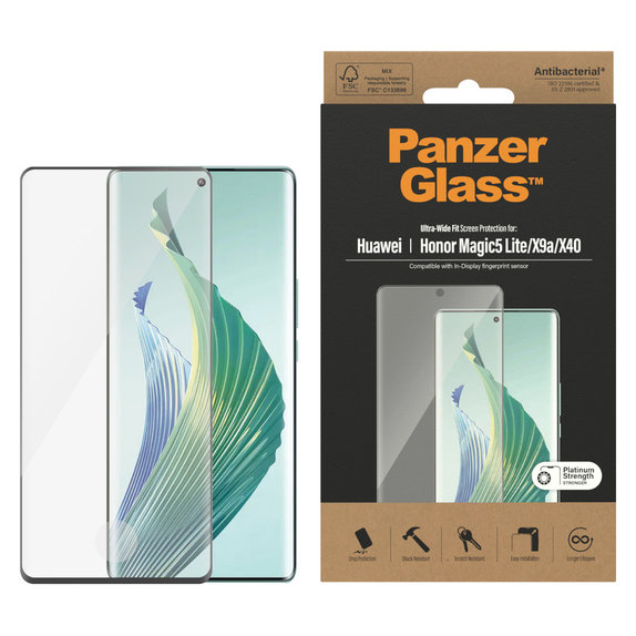 Tvrzené sklo UWF pro Honor Magic5 Lite, Černá, PanzerGlass