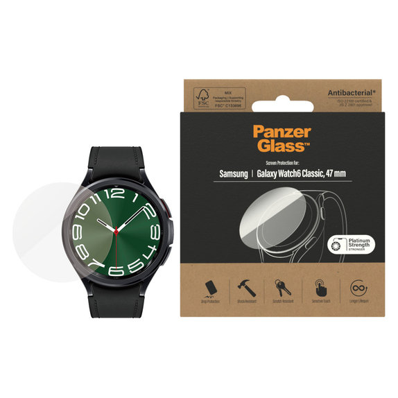 Tvrzené sklo Flat Glass AB pro Samsung Galaxy Watch6 47 mm, Čirá, PanzerGlass