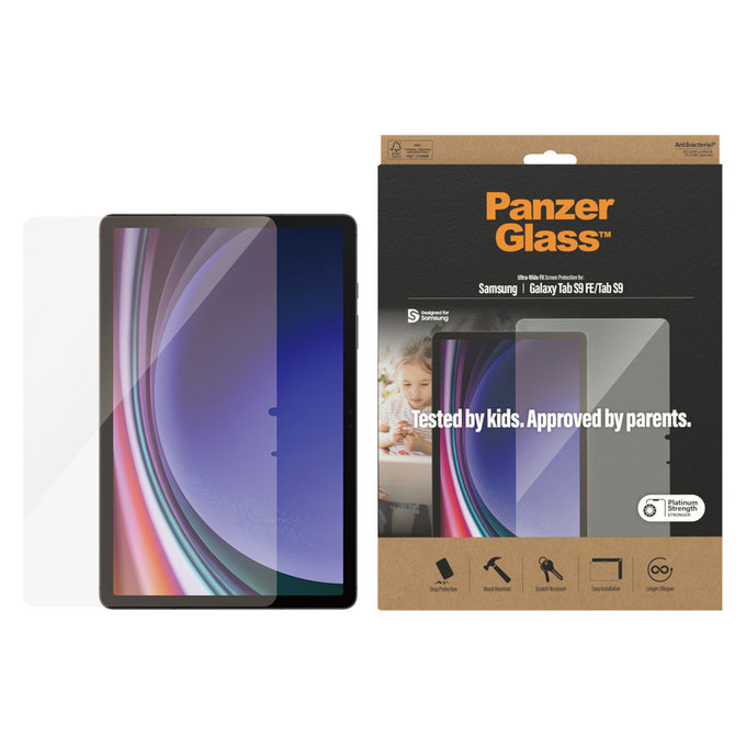 Tvrzené sklo UWF AB pro Samsung Galaxy Tab S9/S9 FE, Čirá, PanzerGlass