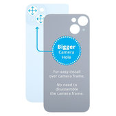 Apple iPhone 15 Plus - Sklo Zadního Housingu se Zvětšeným Otvorem na Kameru (Blue)