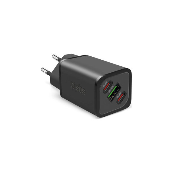 Cestovní adaptér NanoTube 2x USB-C/USB-A, GaN, 65 W PD, černá, SBS