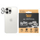 Ochranný kryt objektivu Hoops pro iPhone 15 Pro/15 Pro Max, White Metal, PanzerGlass