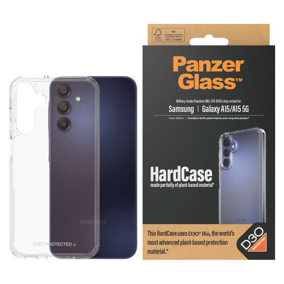 Pouzdro HardCase D3O pro Samsung Galaxy A15/A15 5G, Transparentní, PanzerGlass