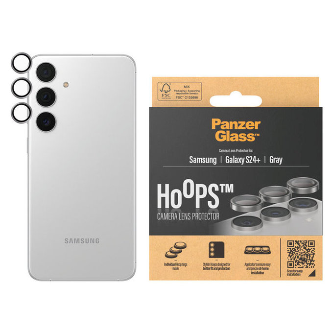 Ochranný kryt objektivu Hoops pro Samsung Galaxy S24+, Šedá, PanzerGlass