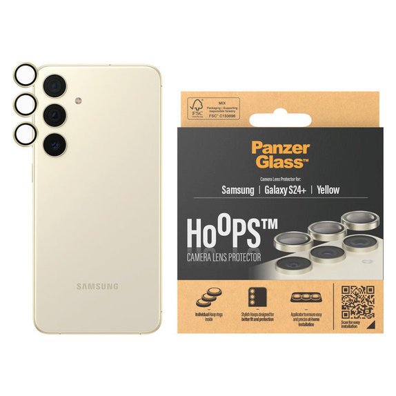 Ochranný kryt objektivu Hoops pro Samsung Galaxy S24+, Žlutá, PanzerGlass
