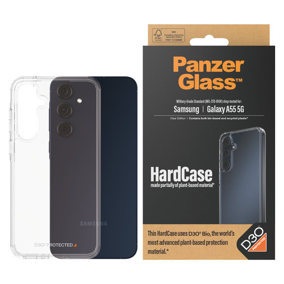 Pouzdro HardCase D3O pro Samsung Galaxy A55 5G, Transparentní, PanzerGlass