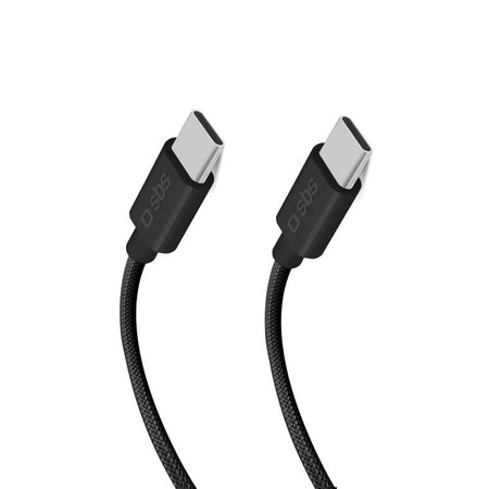SBS - Opletený kabel USB-C/USB-C, PD, 100W, 1.5m, černá