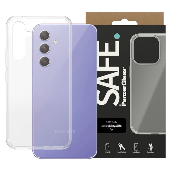 Pouzdro TPU pro Samsung Galaxy A54 5G, Transparentní, SAFE by PanzerGlass