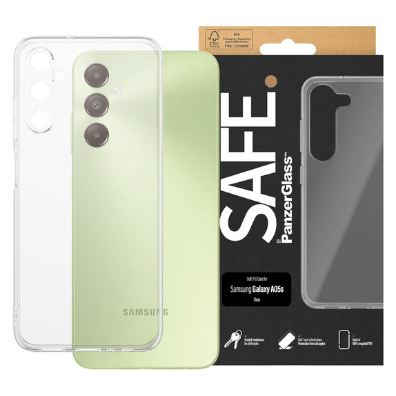Pouzdro TPU pro Samsung Galaxy A05s, Transparentní, SAFE by PanzerGlass