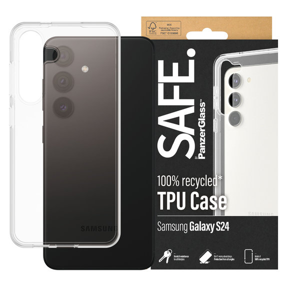 Pouzdro TPU pro Samsung Galaxy S24, Transparentní, SAFE by PanzerGlass