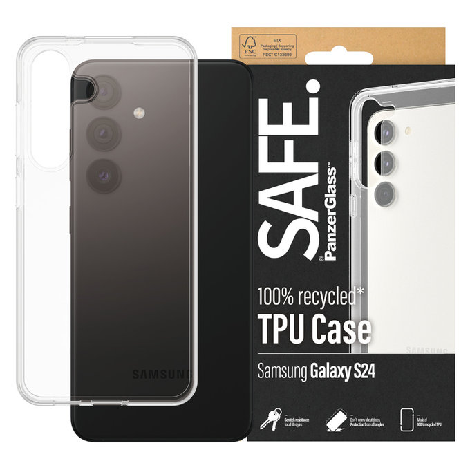 Pouzdro TPU pro Samsung Galaxy S24, Transparentní, SAFE by PanzerGlass