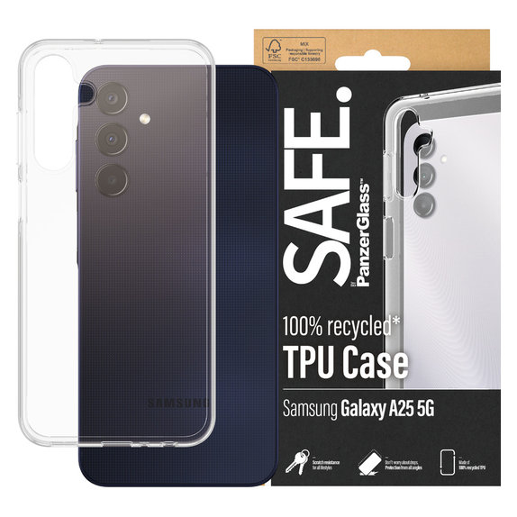 Pouzdro TPU pro Samsung Galaxy A25 5G, Transparentní, SAFE by PanzerGlass