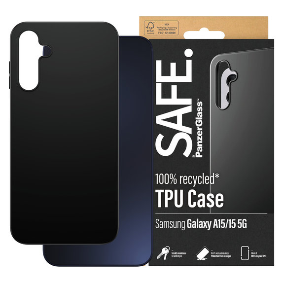 Pouzdro TPU pro Samsung Galaxy A15/A15 5G, Černá, SAFE by PanzerGlass