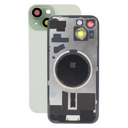Apple iPhone 15 - Sklo Zadního Housingu + Sklíčko Kamery + Kovová Destička + Magsafe Magnet (Green)