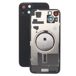 Apple iPhone 15 Plus - Sklo Zadního Housingu + Sklíčko Kamery + Kovová Destička + Magsafe Magnet (Black)