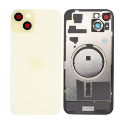 Apple iPhone 15 Plus - Sklo Zadního Housingu + Sklíčko Kamery + Kovová Destička + Magsafe Magnet (Yellow)