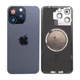 Apple iPhone 15 Pro Max - Sklo Zadního Housingu + Sklíčko Kamery + Kovová Destička + Magsafe Magnet (Blue Titanium)
