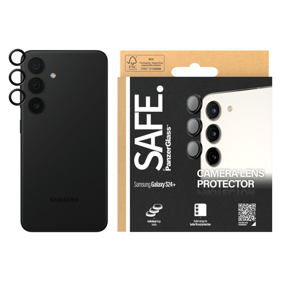 Ochranný kryt objektivu pro Samsung Galaxy S24/S23/S23+, Černá, SAFE by PanzerGlass
