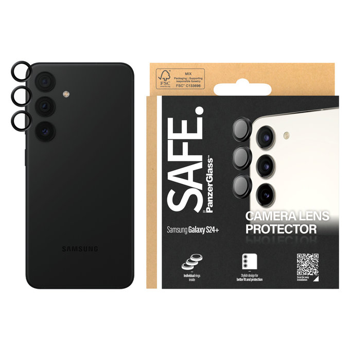 Ochranný kryt objektivu pro Samsung Galaxy S24/S23/S23+, Černá, SAFE by PanzerGlass