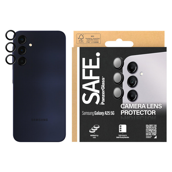 Ochranný kryt objektivu pro Samsung Galaxy A25 5G, Černá, SAFE by PanzerGlass