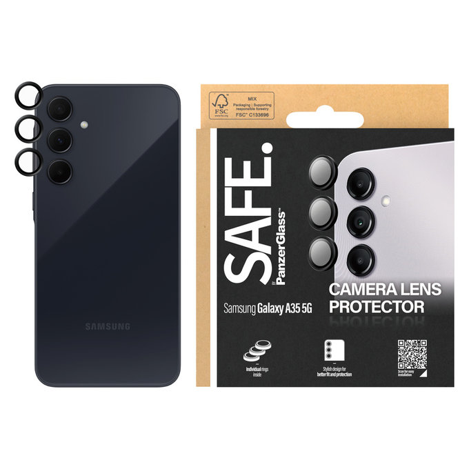 Ochranný kryt objektivu pro Samsung Galaxy A34 5G, Černá, SAFE by PanzerGlass