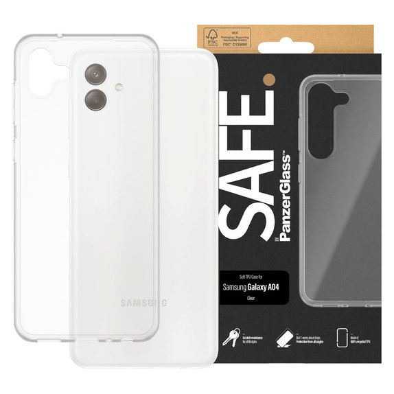 Pouzdro TPU pro Samsung Galaxy A04, Transparentní, SAFE by PanzerGlass