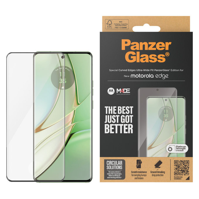 Tvrzené sklo UWF pro Motorola Edge 50 Pro, Černá, PanzerGlass