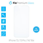 FixPremium Glass - Tvrzené Sklo pro iPhone 13, 13 Pro, 14 a 16e (10 Pack)