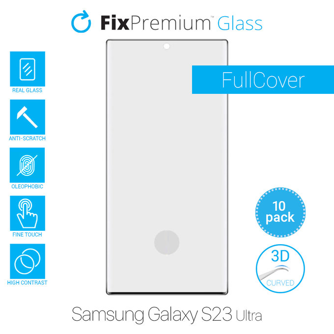 FixPremium FullCover Glass - Tvrzené Sklo pro Samsung Galaxy S23 Ultra (10 Pack)
