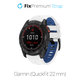 FixPremium - Dvoubarevný silikonový řemínek pro Garmin (QuickFit 22 mm), bílý
