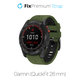 FixPremium - Dvoubarevný silikonový řemínek pro Garmin (QuickFit 26 mm), tmavě zelený