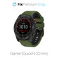 FixPremium - Dvoubarevný silikonový řemínek pro Garmin (QuickFit 22 mm), tmavě zelený