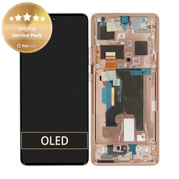 Motorola Edge 50 Ultra - LCD Displej + Dotykové Sklo + Rám (Peach Fuzz) - 5D68C24485 Genuine Service Pack