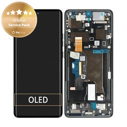 Motorola Edge 50 Ultra - LCD Displej + Dotykové Sklo + Rám (Forest Grey) - 5D68C24483 Genuine Service Pack
