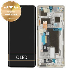 Motorola Edge 50 Ultra - LCD Displej + Dotykové Sklo + Rám (Nordic Wood) - 5D68C24484 Genuine Service Pack