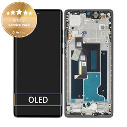 Motorola Edge 50 Fusion - LCD Displej + Dotykové Sklo + Rám (Forest Blue) - 5D68C24633 Genuine Service Pack