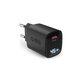 Cestovní adaptér LCD USB-C, GaN, 45 W PD, černá, SBS