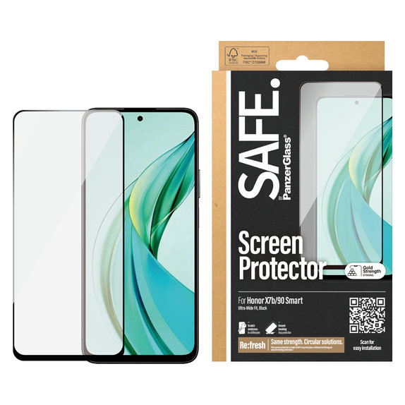 Tvrzené sklo UWF pro Honor 90 Smart, Čierne, SAFE by PanzerGlass
