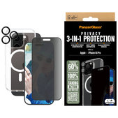 Bundle Hoops + Tvrzené sklo UWF Privacy + Hard Case pro iPhone 16 Pro, PanzerGlass