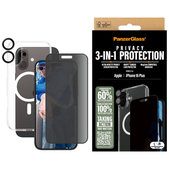 Bundle Hoops + Tvrzené sklo UWF Privacy + Hard Case pro iPhone 16 Plus, PanzerGlass