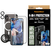 Bundle Hoops + Tvrzené sklo UWF + Hard Case + Magnetic Ring Mount pro iPhone 16 Plus, PanzerGlass